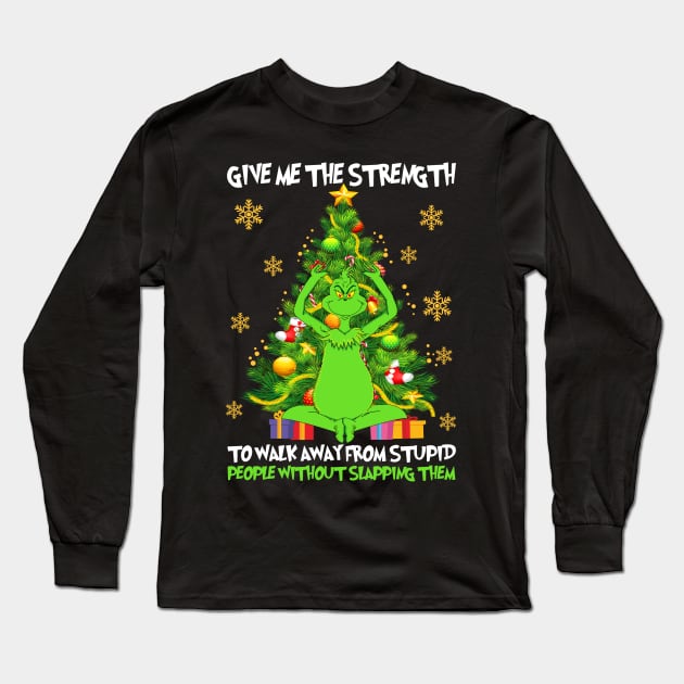 Funny Grinch Christmas Grinch Funny Gift Grinchmas Grinch Lovers Long Sleeve T-Shirt by Archer Expressionism Style